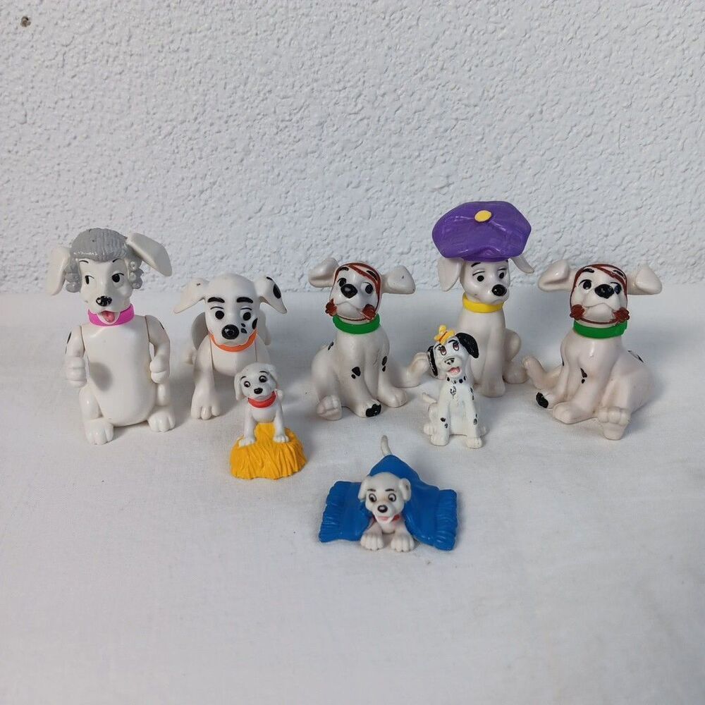 Disney Dalmatians PVC Dog Figurines Lot Of 8 Played With Condition Replacements